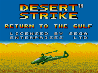 Desert Strike title screen for Sega Game Gear